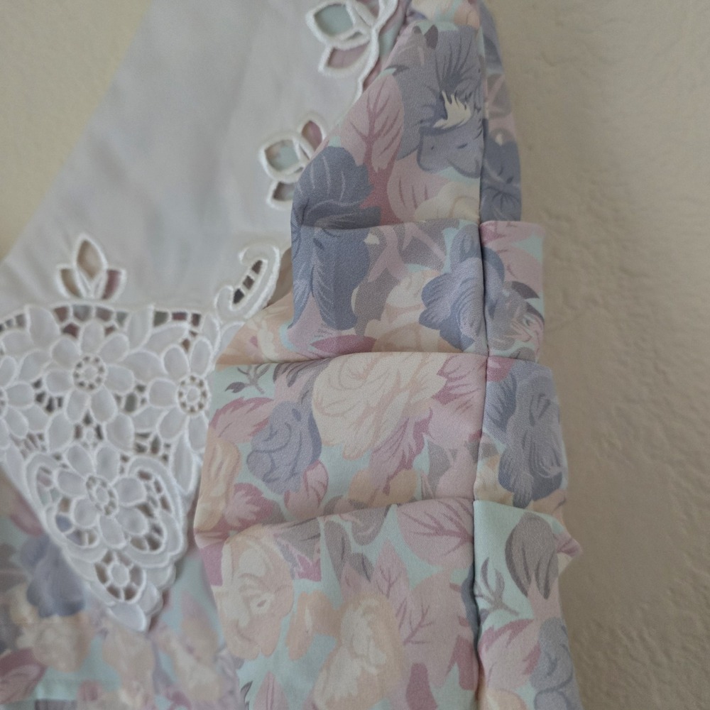 Dazy Prairie Midi Dress Women's Sz S Cottagecore Floral Lace Collar Boho Peasant - Picture 7 of 12
